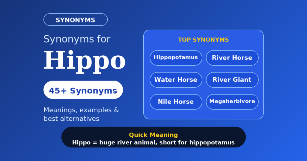 45+ Synonyms for Hippo: Meanings, Examples, and Best Alternatives